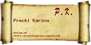 Preckl Karina névjegykártya
